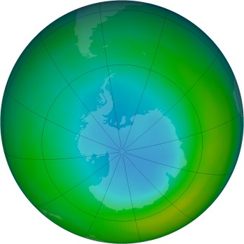 Antarctic ozone map for 1988-07